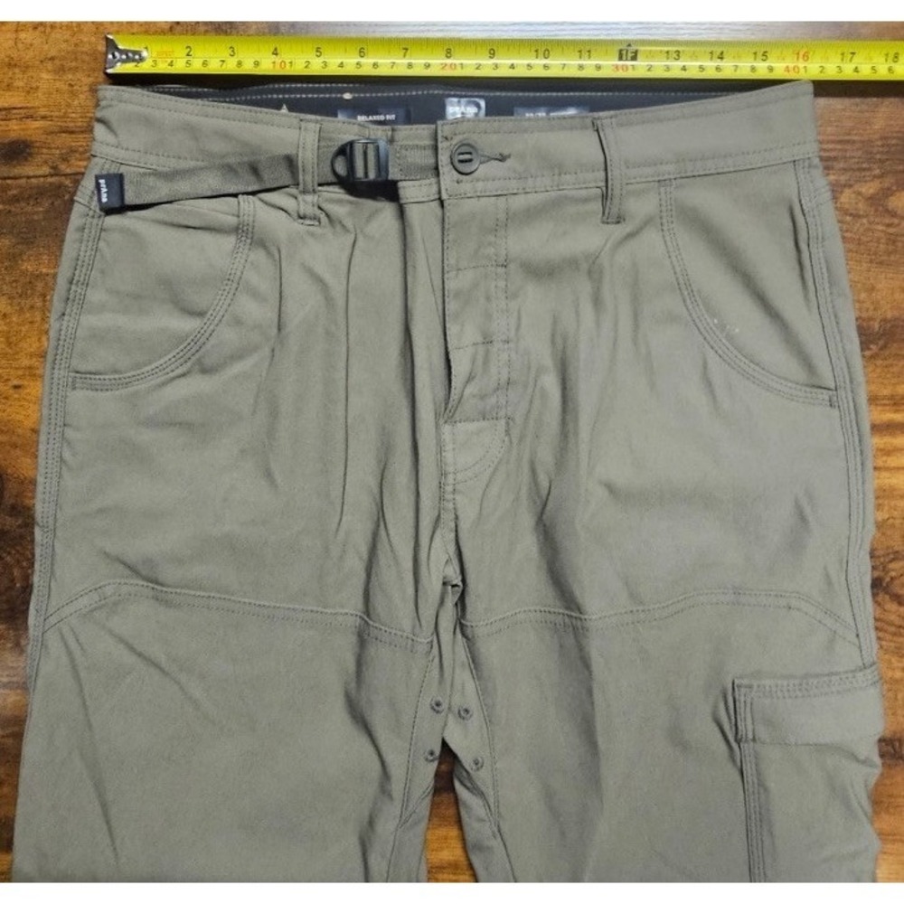 Prana Stretch Zion Pants Men's 32x30 Brown Straight Leg Hiking Climb Cargo - Picture 3 of 6